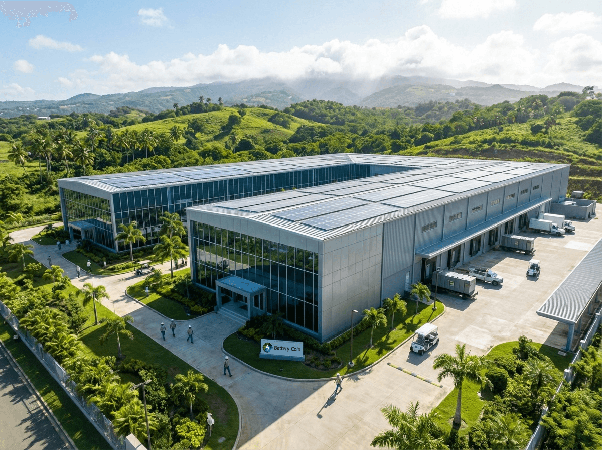 Puerto Rico battery manufacturing facility development rendering